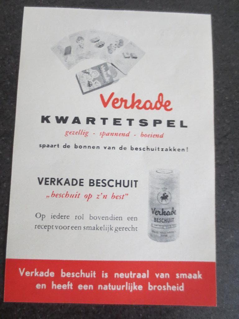 Verkade/ Reclame / Verzamelen Bonnen sparen voor kwartetspel, Ophalen of Verzenden, Nieuw, Overige typen