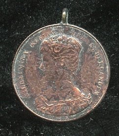 1898 draagpenning, Inhuldiging van Koningin Wilhelmina, 1898, Ophalen of Verzenden, Gebruikt, Kaart, Foto of Prent