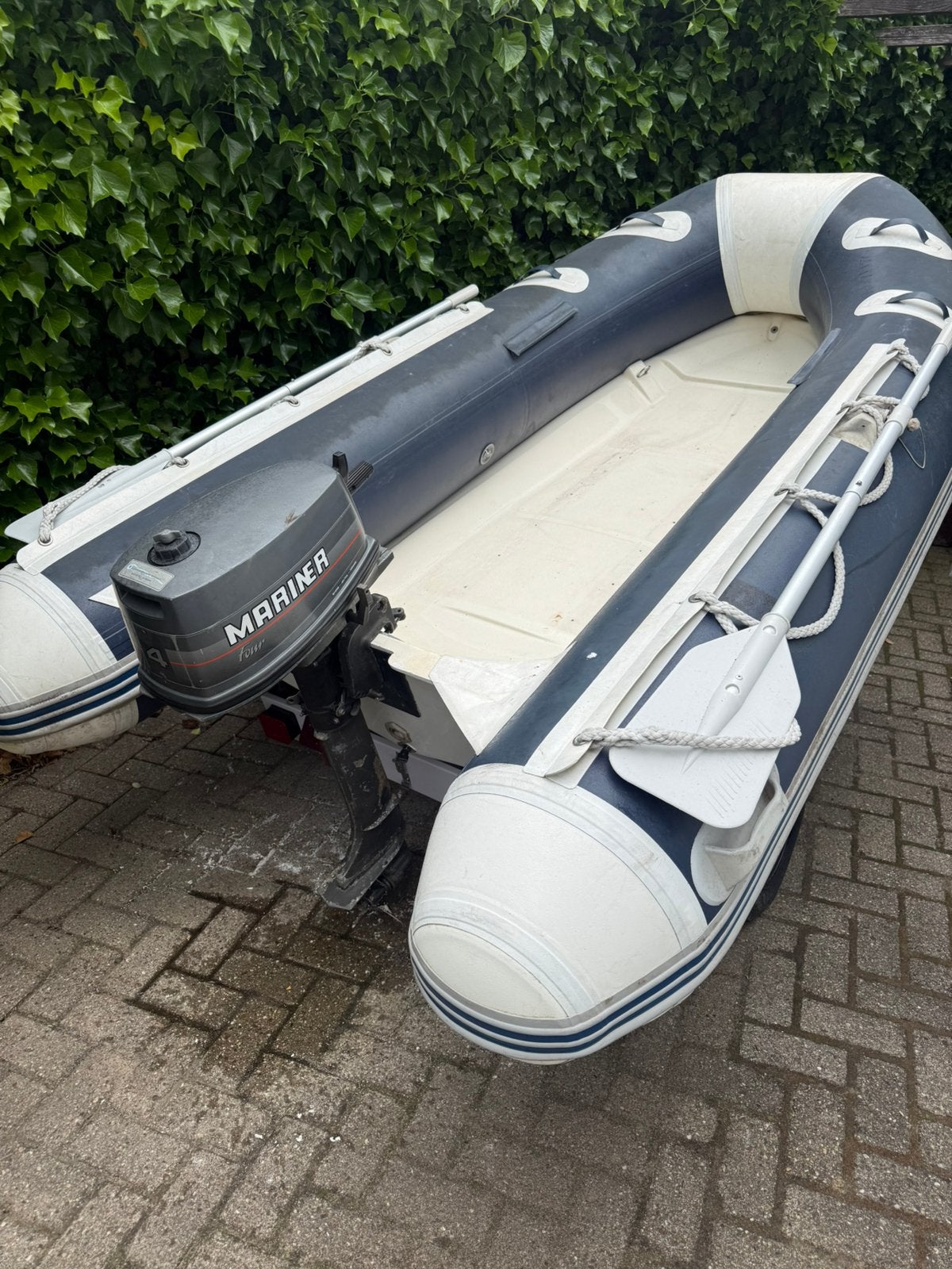 Rubberboot RIB300 Mariner 4PK Trailer Complete vaarklare set, Gebruikt, Inclusief motor, 3 m, 30 cm