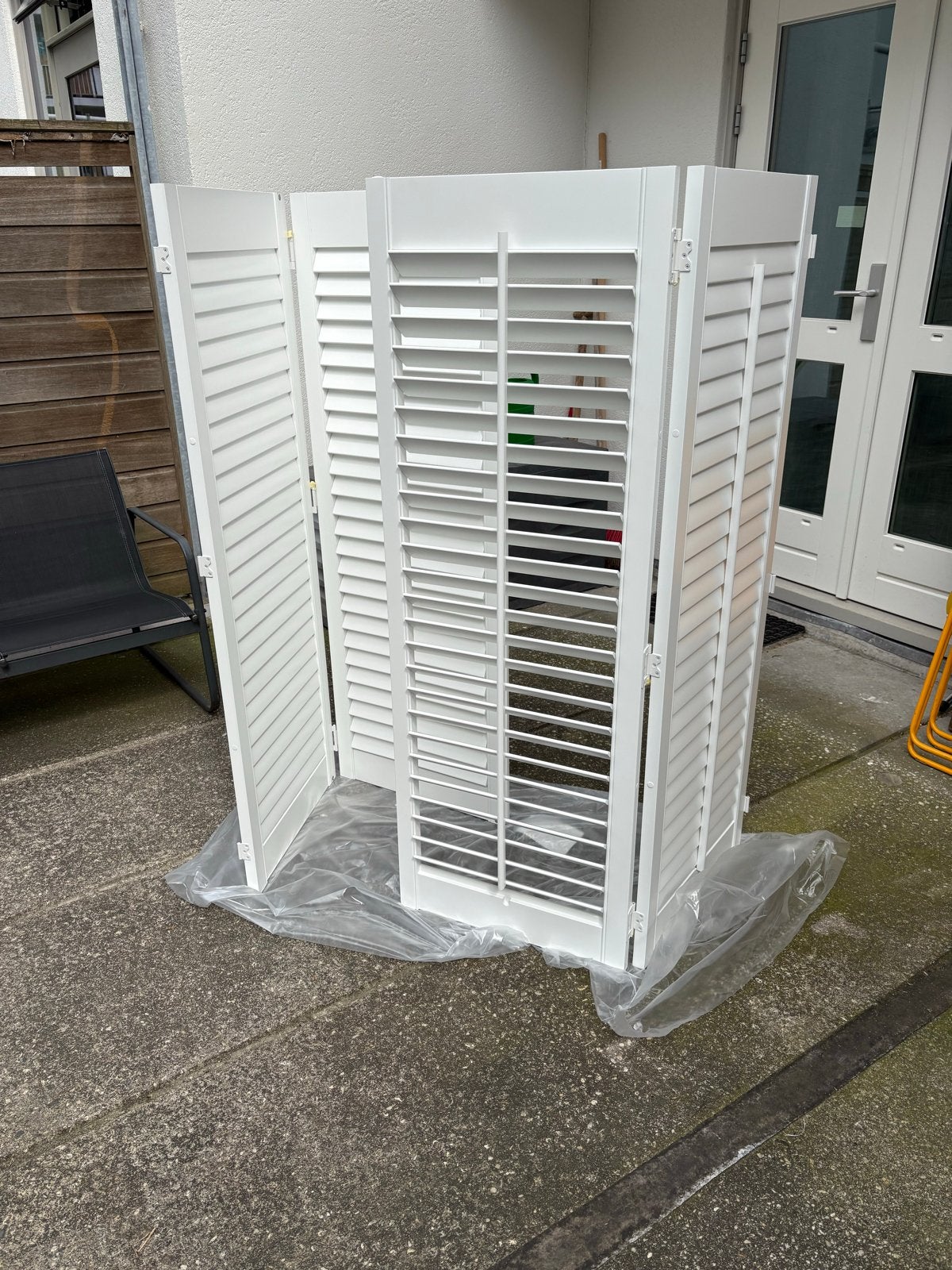 Nieuwe houten schutters, Doe-het-zelf en Verbouw, Rolluiken, Ophalen, Nieuw, 200 cm of meer, Wit