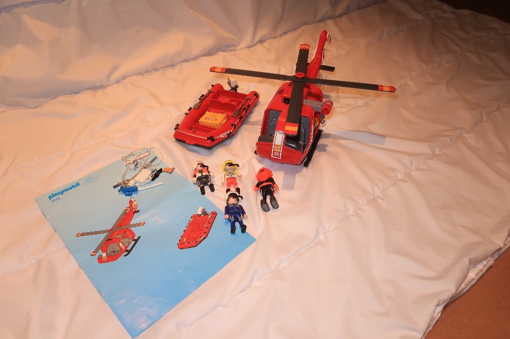 Playmobil Helicopter met boot 4428, Kinderen en Baby's, Complete set, Ophalen of Verzenden, Zo goed als nieuw, City action
