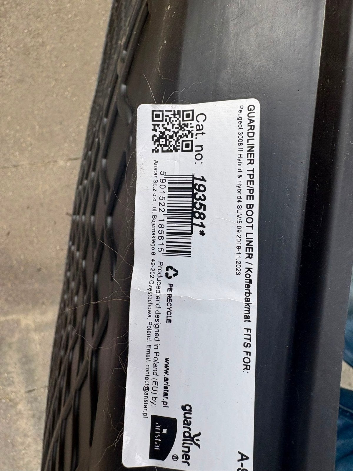 rubbermat kofferbak, Ophalen, Nieuw