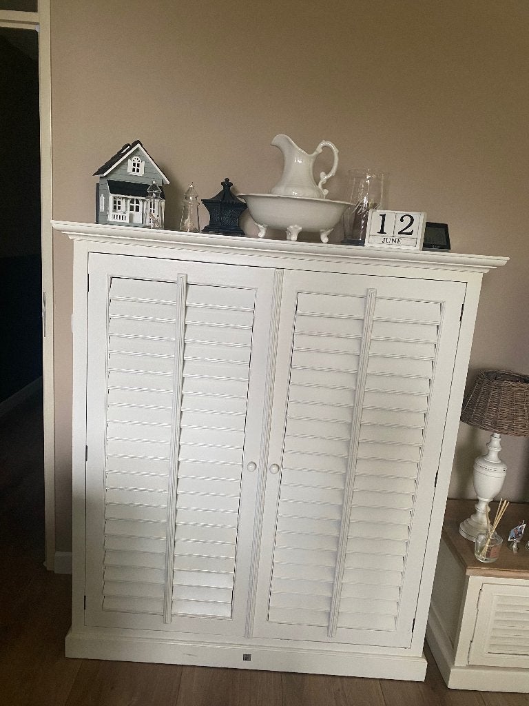 Landelijk Shutter kastje, Huis en Inrichting, Kasten | Overige, Ophalen, Gebruikt