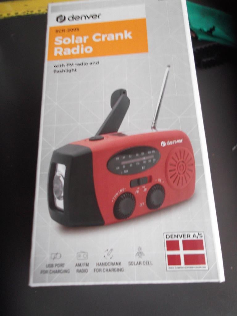 denver solar crank radio, Ophalen of Verzenden, Nieuw, Radio