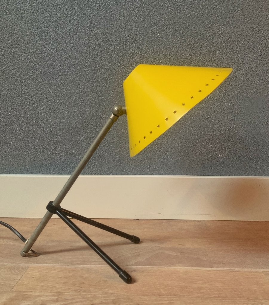 Pinokkio bureaulamp Hala jaren '50 geel - vintage retro, Overige merken, Gebruikt, Geel, Hala