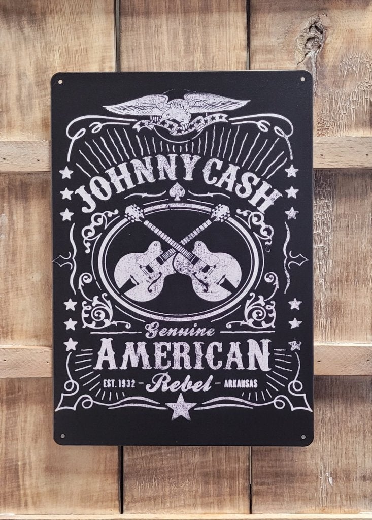 Johnny Cash American Rebel reclamebord van metaal wandbord, Info@deconoord.nl, Deco Noord, Nieuw, Ophalen of Verzenden