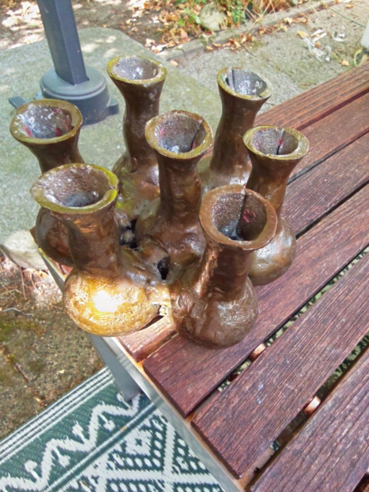 Bronzen tulpenvaas met 7 gaten, Verzenden