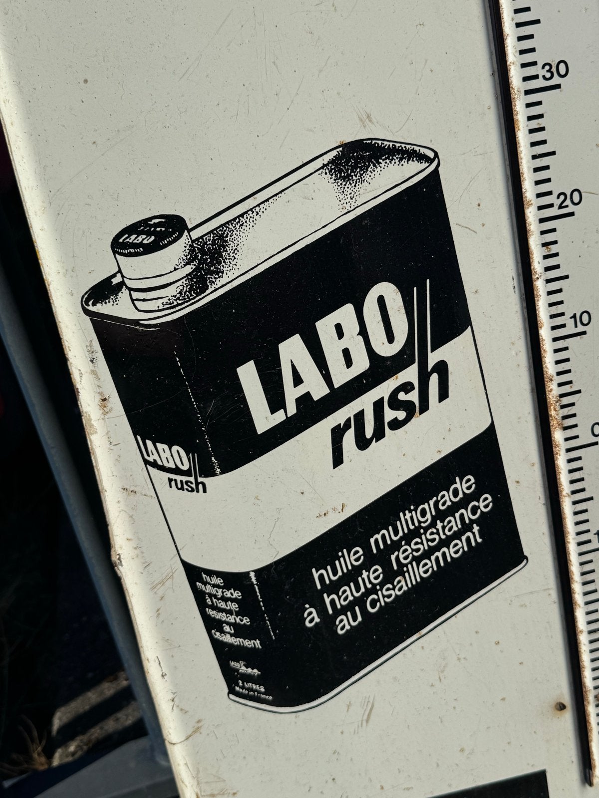 Vintage Huiles Labo Olie Thermometer Reclamebord, Ophalen of Verzenden