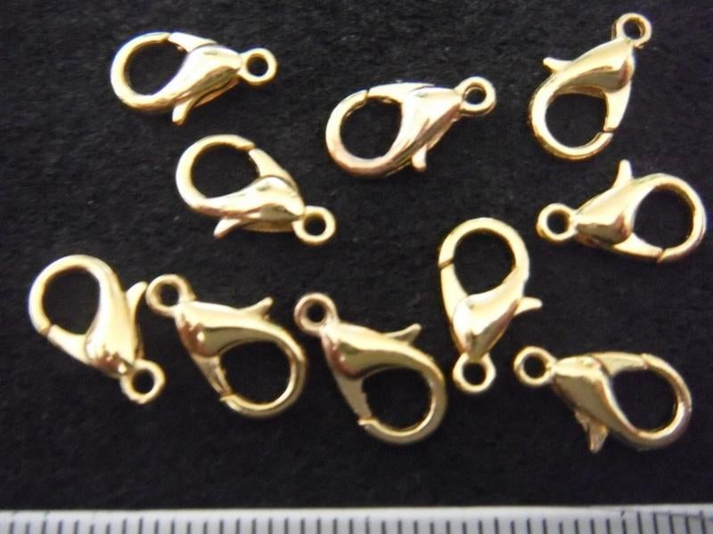 10 lobster slotjes 12x7mm. goud, Ophalen of Verzenden, Nieuw, Overige typen