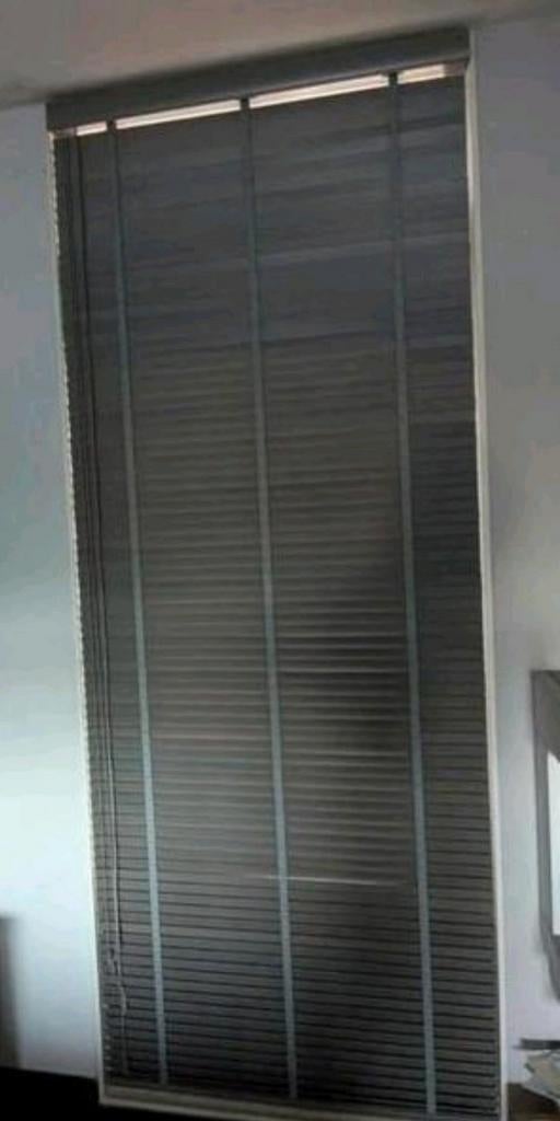Mooie luxaflex hout lamellen jaloezieën hout grijs!, 200 cm of meer, Zo goed als nieuw, Landelijk sober modern, Grijs