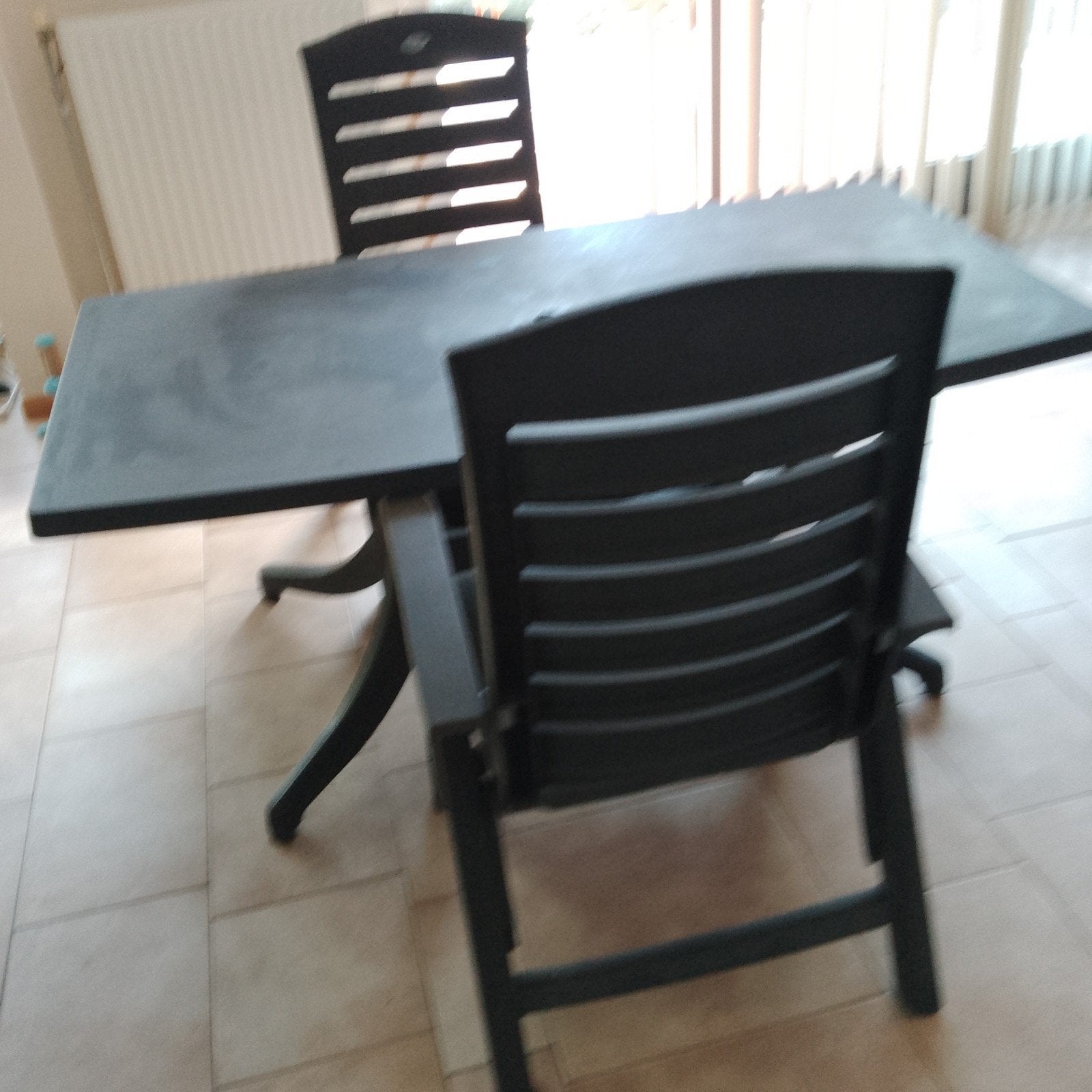 Hartman tuinset: tafel + 2 stoelen, Tuin en Terras, Kunststof, Gebruikt, Tuinset, Eettafel
