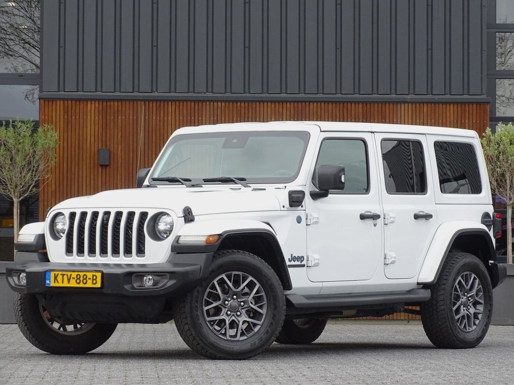 Jeep Wrangler Unlimited Hybrid 380PK 4xe / 80th Anniversary, Automaat, 4 cilinders, Wit, Leder