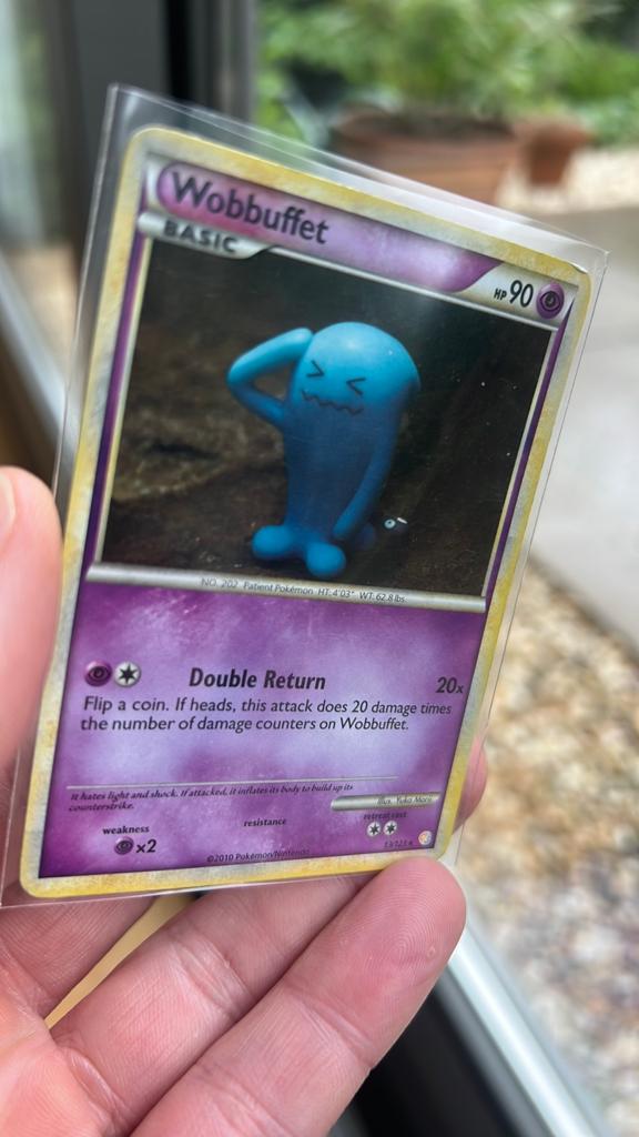 Wobbuffet holo Pokémon Kaart - 13/123 - Gespeeld, Ophalen of Verzenden, Gebruikt, Losse kaart