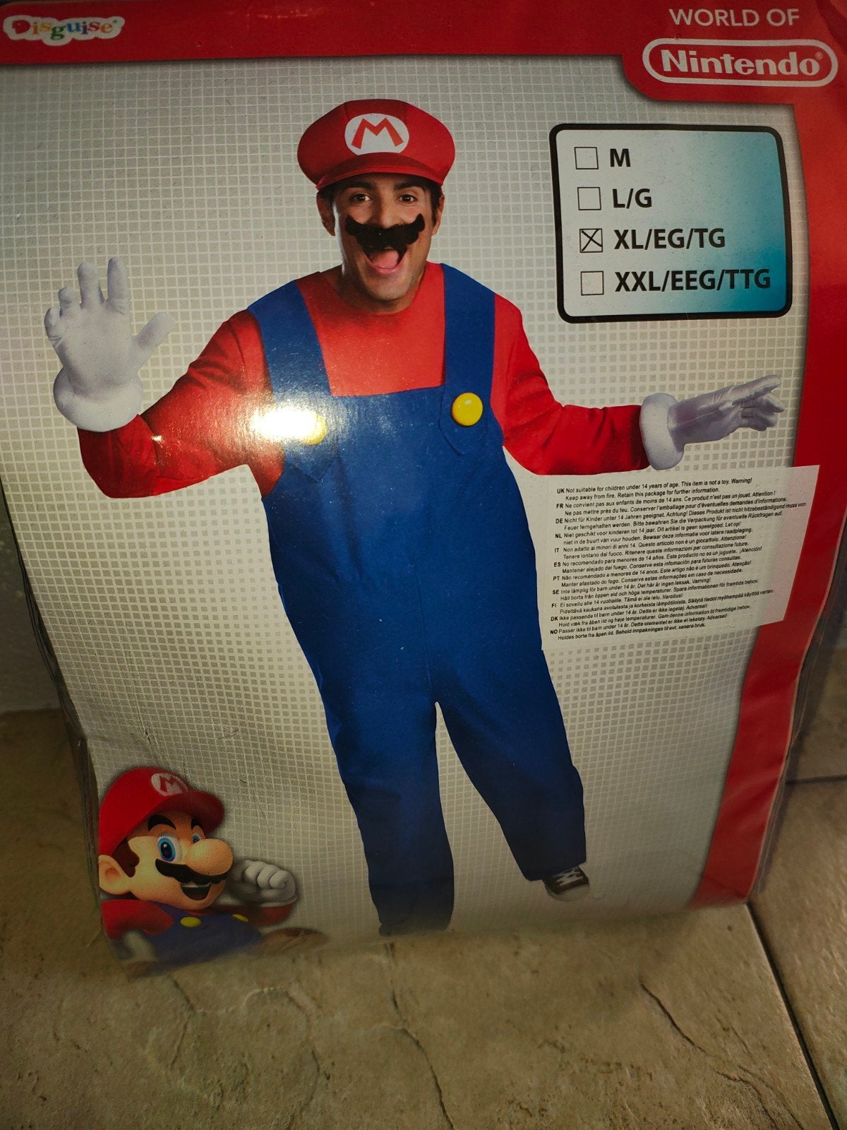 Mario kostuum - XL - Nieuw in verpakking, Ophalen, Carnaval, Nintendo, Kleding