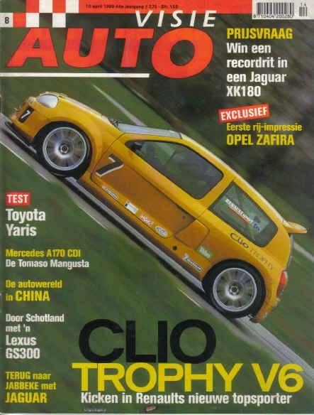 Autovisie 8 1999 : Renault Sport Clio Trophy - Lexus GS300, Ophalen of Verzenden, Gelezen, Algemeen