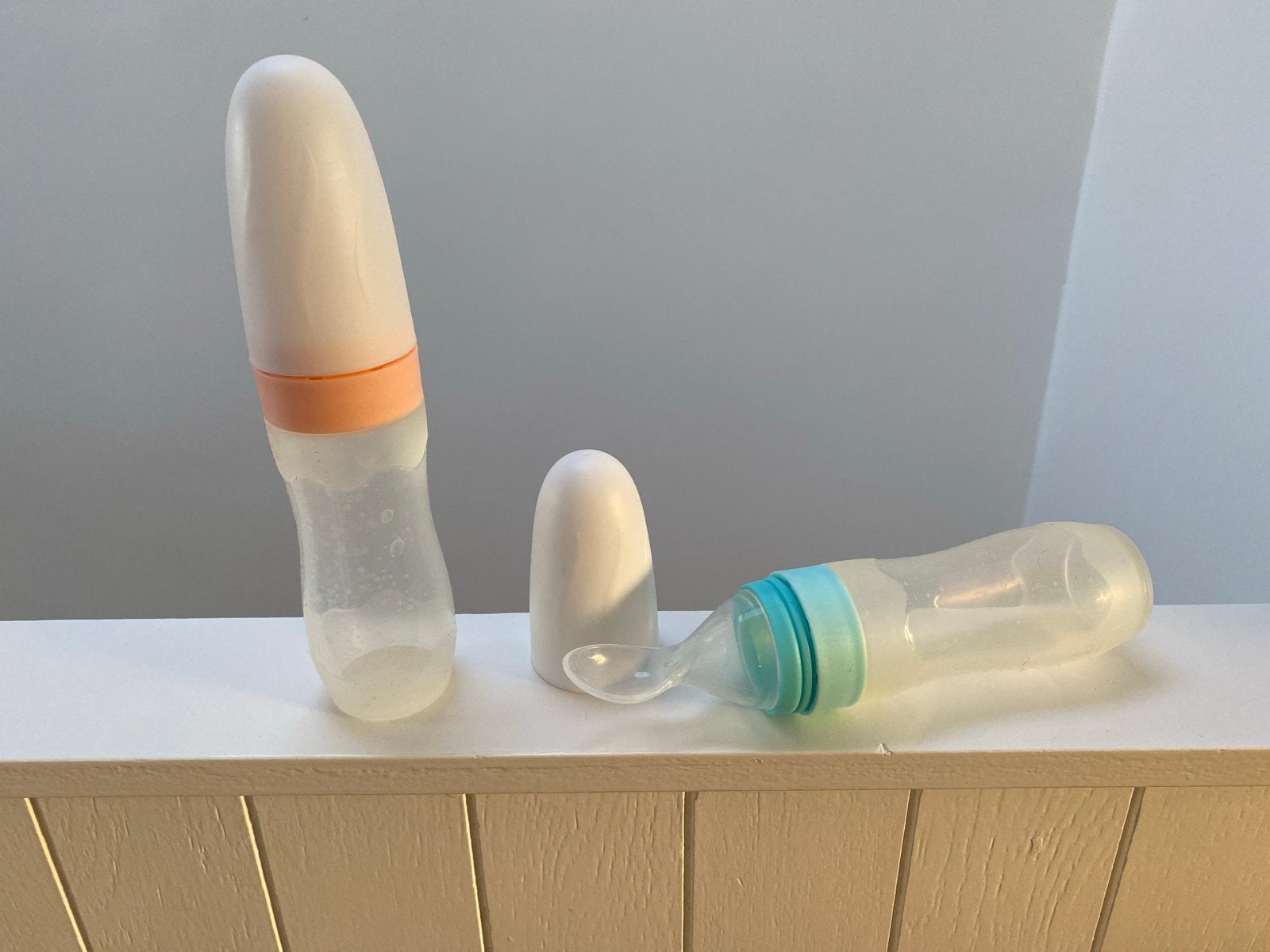 Siliconen knijpflesjes met lepel voor babyvoeding, Ophalen, Gebruikt, Overige typen