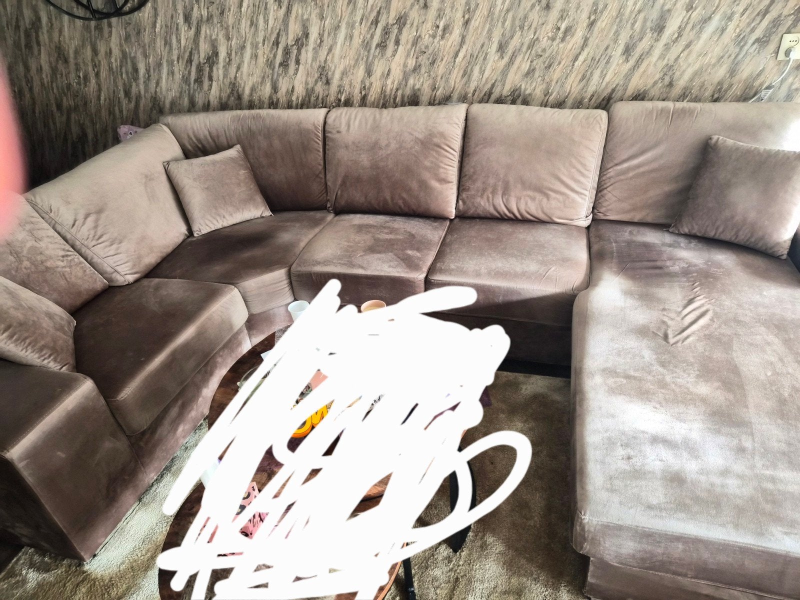 Mooie kleine U-bank met 4 bijpassende stoelen, 250 tot 300 cm, Gebruikt, 100 tot 125 cm, Hoekbank