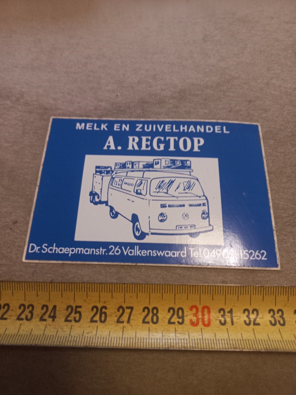 Vintage Reclamesticker ²Melk en Zuivelhandel A. Regtop, Ophalen of Verzenden, Gebruikt