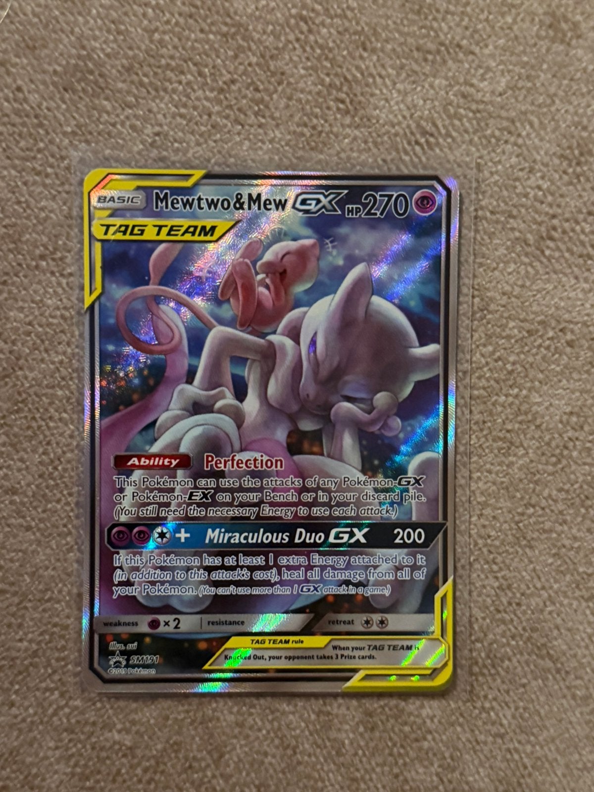 Mewtwo & Mew GX SM191, Ophalen of Verzenden, Zo goed als nieuw