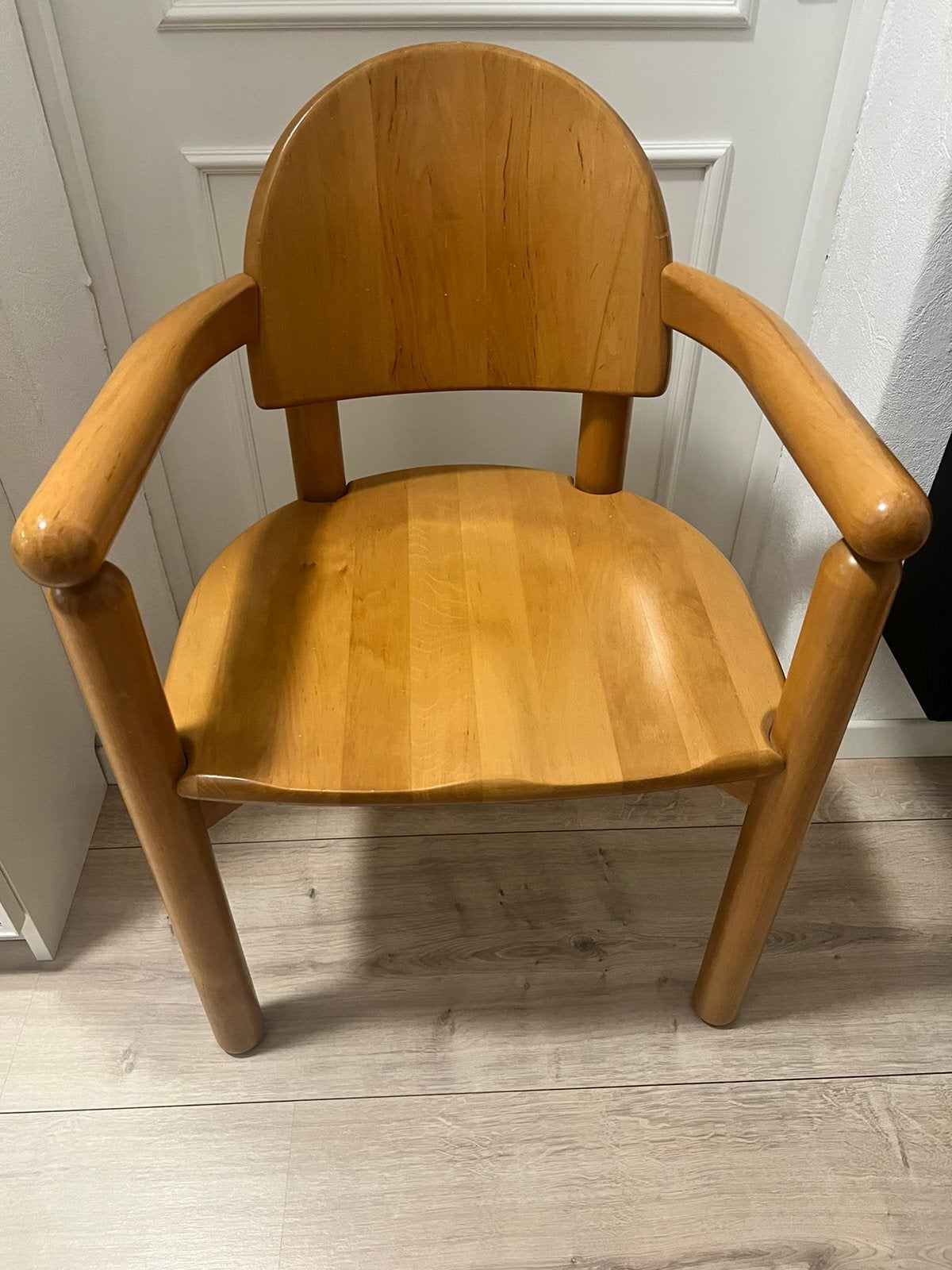 Set of 5 Rainer Daumiller Dining Armchairs – Solid Beech, Ophalen, Overige kleuren, Vintage mid century Brutalist, Vijf, Zes of meer stoelen