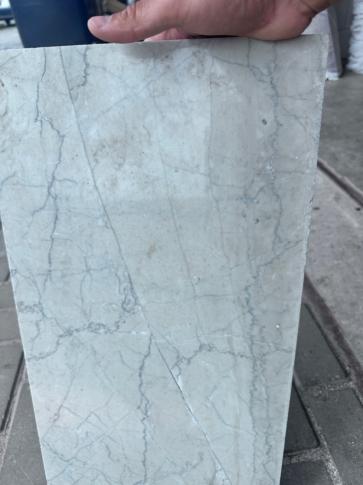 Marmeren tegel met blauwe aders, Gebruikt, Overige typen, 20 tot 40 cm, Minder dan 5 m²