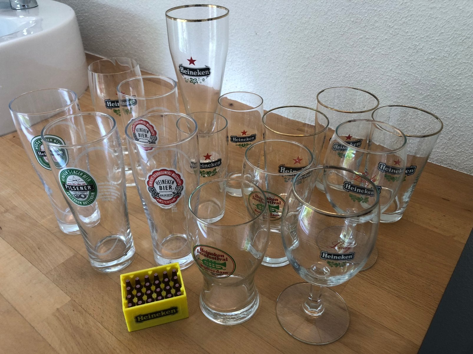 Heineken bierglazen plus opener, Verzamelen, Biermerken, Glas of Glazen, Heineken, Ophalen