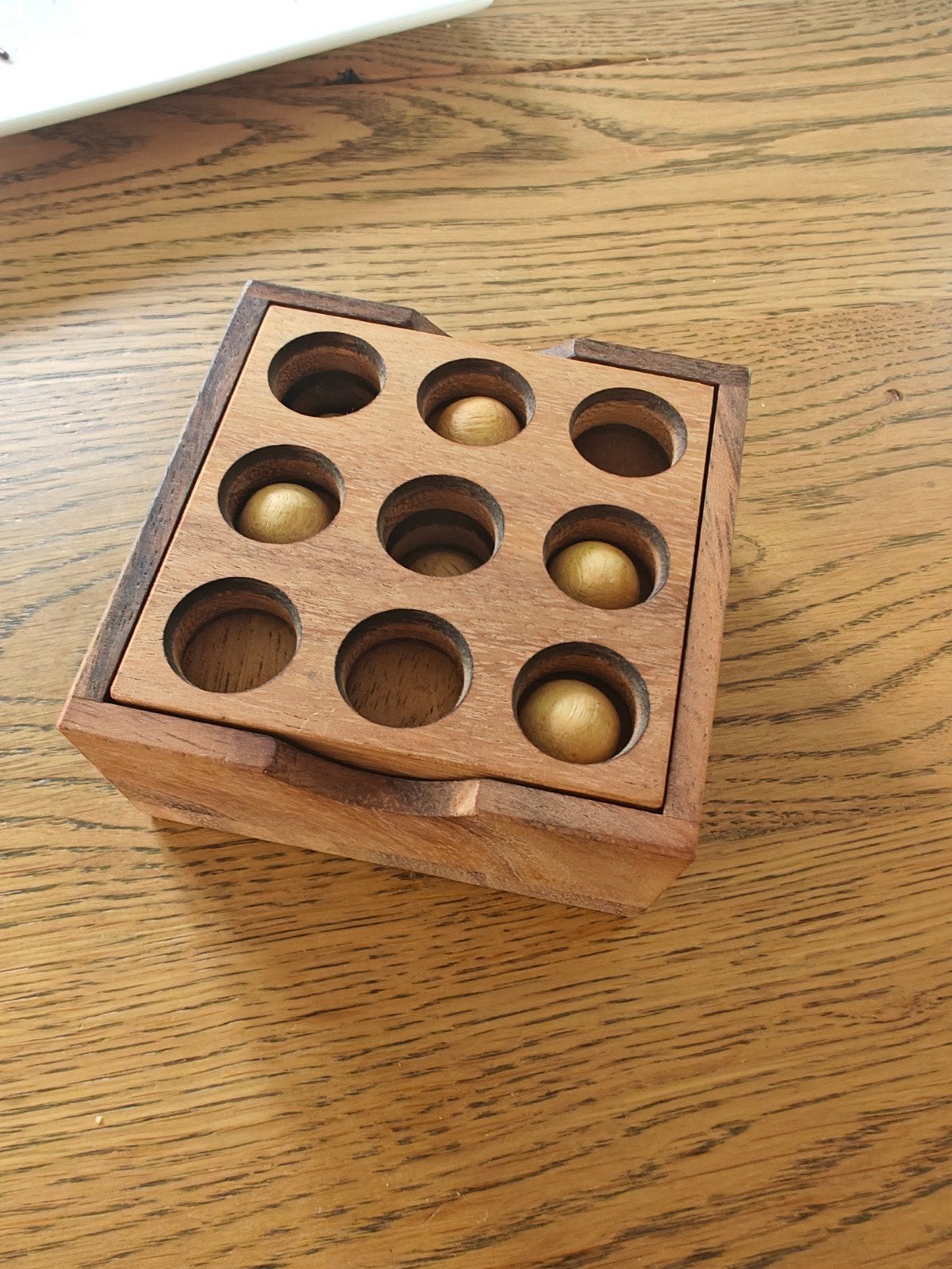 Houten puzzelspel met ballen - hersenkraker, Een of twee spelers, Ophalen of Verzenden, Gebruikt
