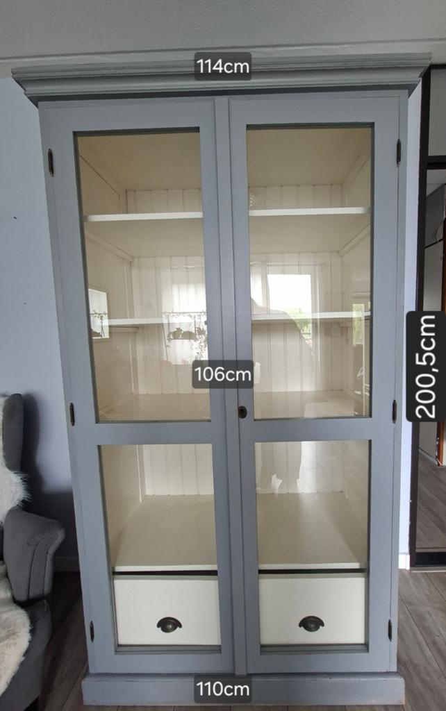 Mooie Vitrine kast, opknapper!, Huis en Inrichting, Kasten | Vitrinekasten, Ophalen, 100 tot 150 cm, 200 cm of meer, 50 tot 75 cm