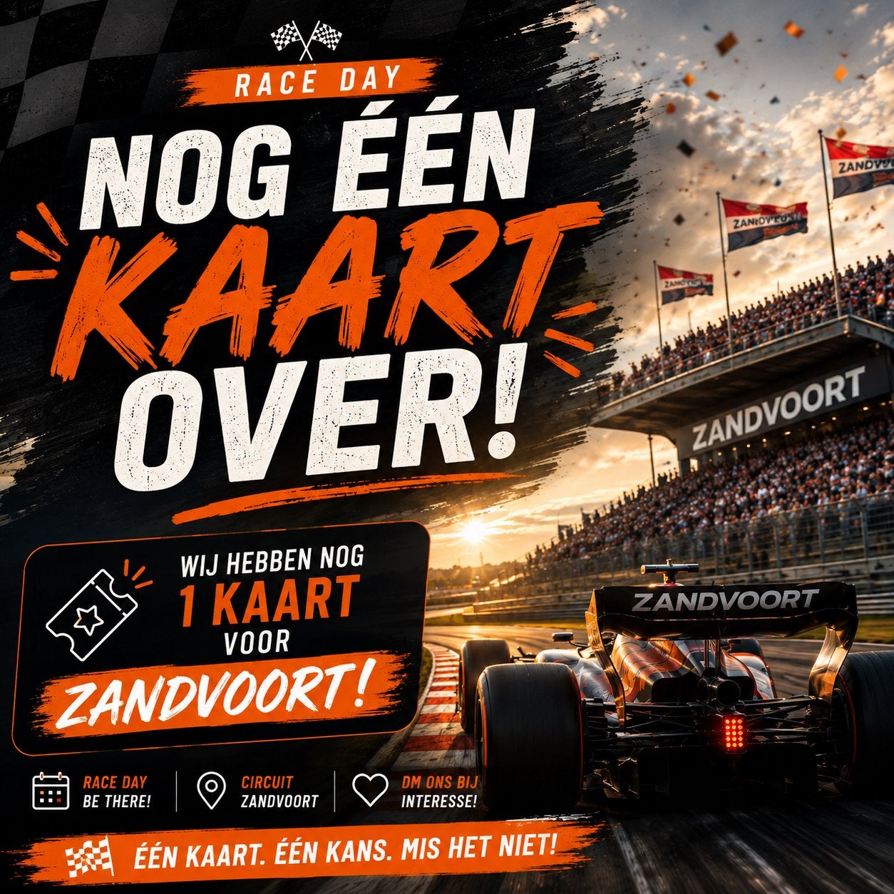 Zandvoort F1 racefag duinen GA1 23-08, Tickets en Kaartjes, Eén persoon