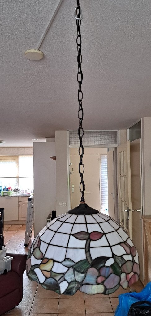 Tiffany hanglamp, Huis en Inrichting, Lampen | Hanglampen, Ophalen, Zo goed als nieuw, Glas, Tiffany