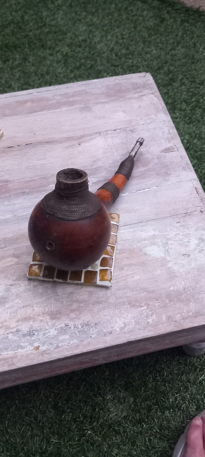 vintage pijp van kalebas, Verzamelen, Ophalen of Verzenden, Gebruikt, (Water)pijp