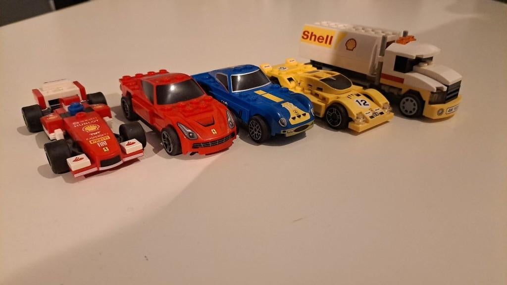 5x Shell Lego Ferrari's, Ophalen, Lego, Zo goed als nieuw, Compleet