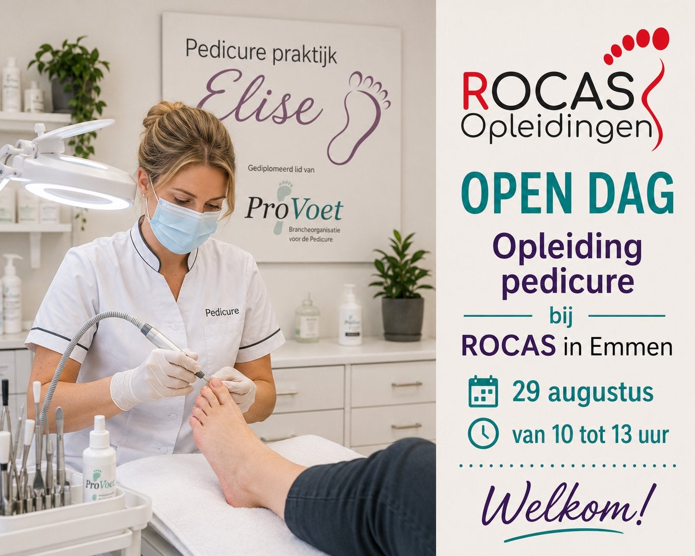 Binnen 8 maanden pedicure worden bij Rocas in Emmen, Talen