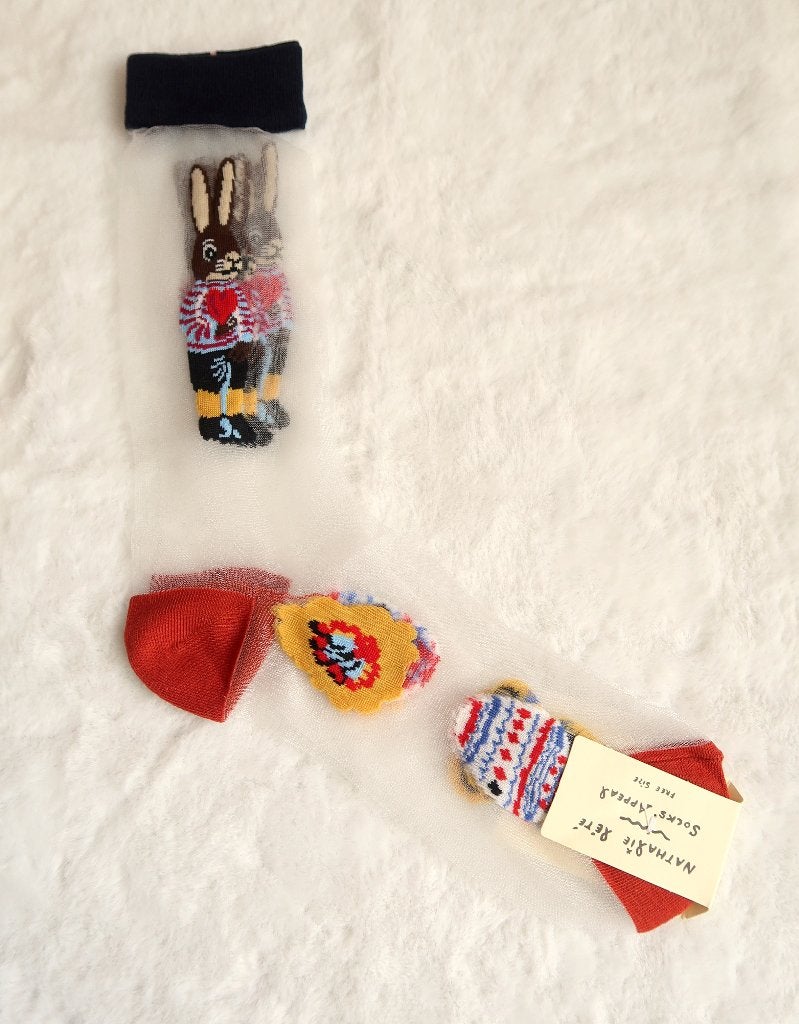 Nathalie Lete x Socks Appeal transparante konijn sokken, Sokken en Kniesokken, Nathalie Lete, Overige kleuren, Verzenden