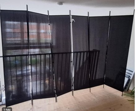 Kamerscherm – zwart, 6 panelen, Ophalen, Zo goed als nieuw