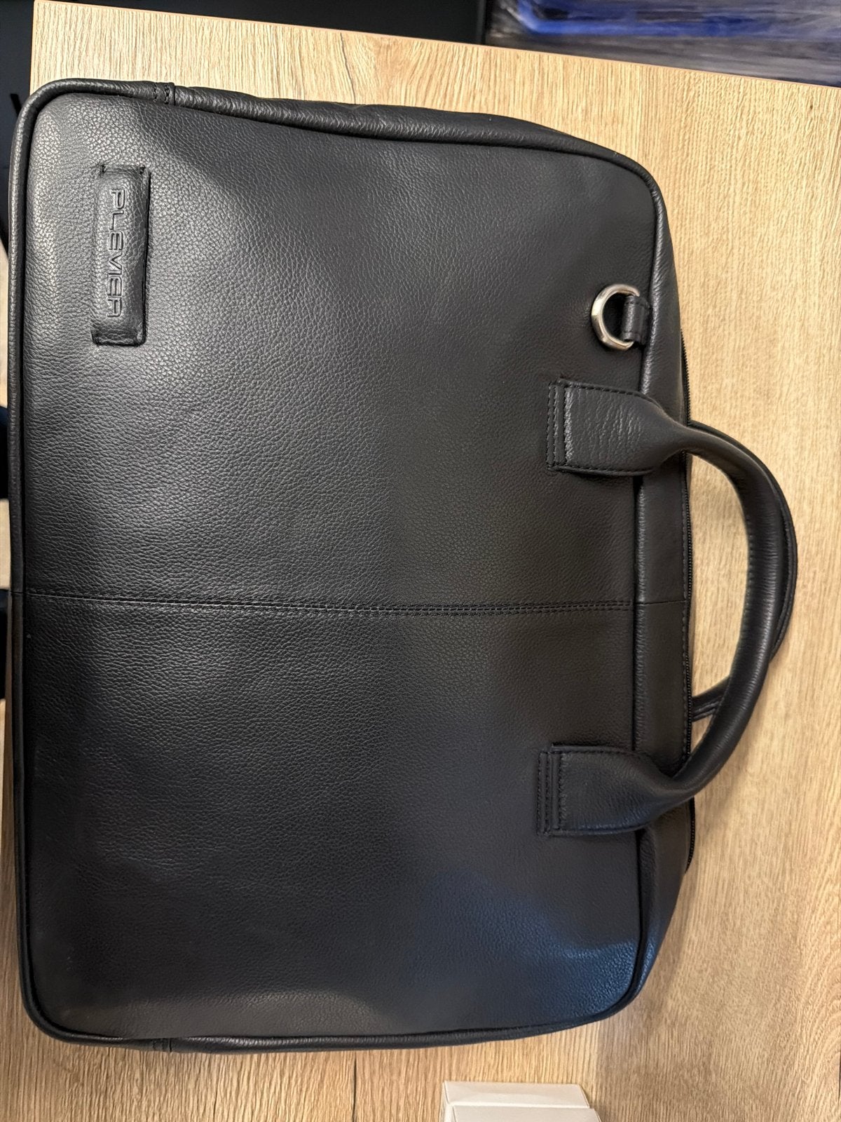 Plevier Leren Laptoptas Zwart, Ophalen of Verzenden, Zo goed als nieuw, Riem of Ceintuur, Echt leder