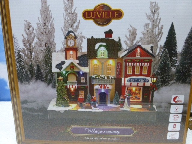 luville Village Scenery kerstdorp kersthuisjes tafereel, Diversen, Kerst, Ophalen of Verzenden, Zo goed als nieuw