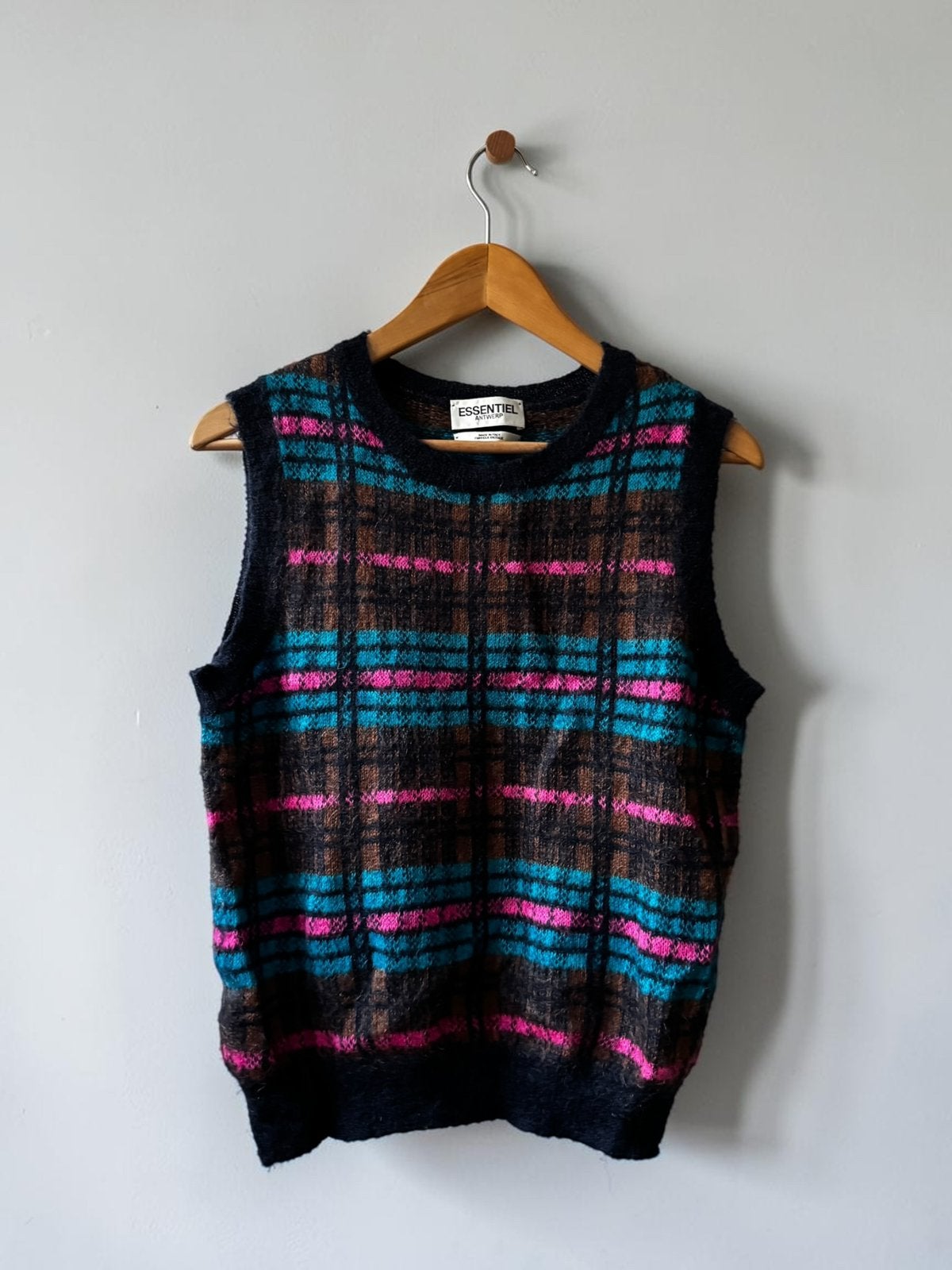 Essentiel Antwerp spencer ruiten zwart roze bruin S 36 small, Zwart, Ophalen of Verzenden, Zo goed als nieuw, Maat 36 (S)