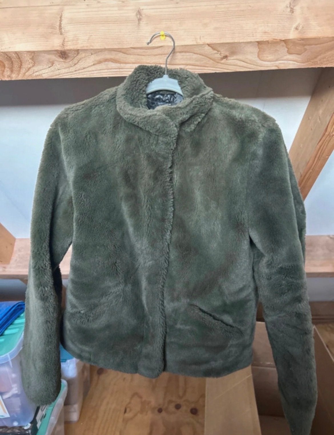 Groene faux fur jas - Zo goed als nieuw, Ophalen of Verzenden, Zo goed als nieuw, Maat 36 (S), Groen
