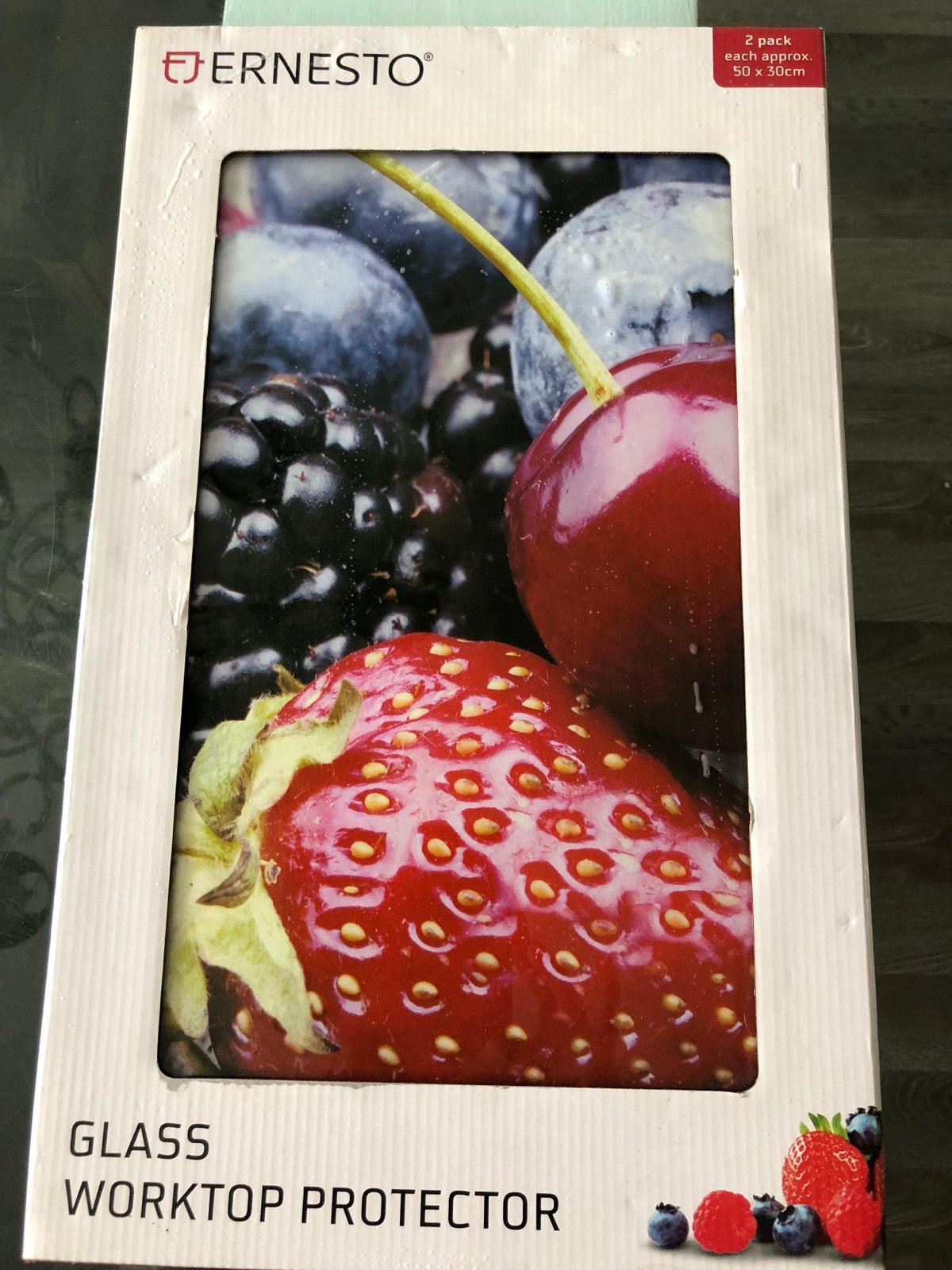 Nieuwe gehard glas snijplank-afdekplaat (2 stuks), Ernesto, Glas, Snij-/serveerplank, Nieuw