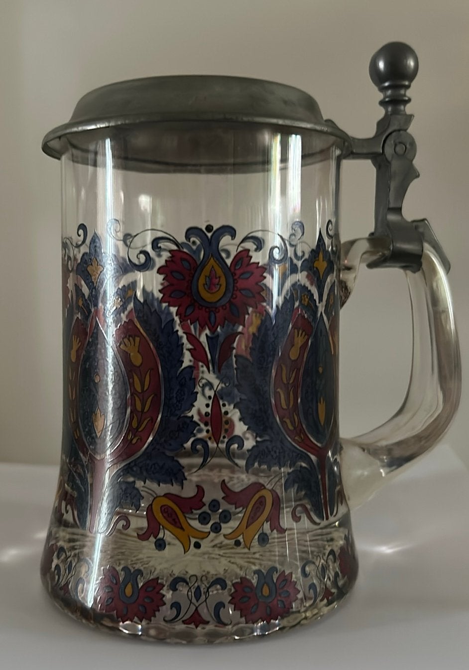 Vintage glazen Duitse bierpul, Antiek en Kunst, Ophalen of Verzenden