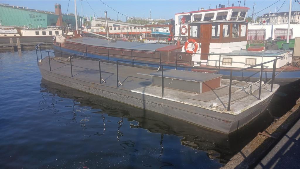 Stalen Ponton / Partyboot / Werkboot - 14m, Vaarklaar, Gebruikt, Staal, Diesel, Ophalen of Verzenden