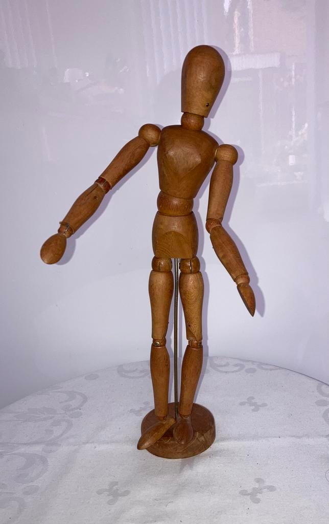 Vintage houten tekenpopje, Hobby en Vrije tijd, Tekenen, Ophalen of Verzenden, Overige typen
