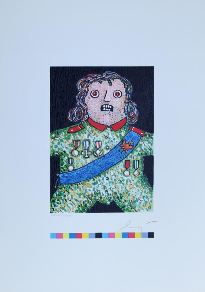 Enrico Baj - il Generale - Litho Handgesign., Antiek en Kunst, Verzenden