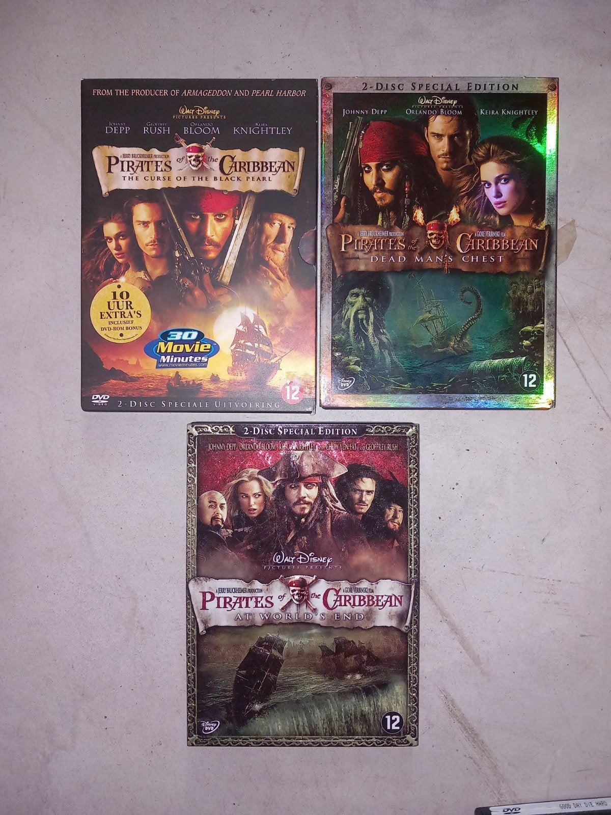 Dvd pirates of the caribbean deel 1,2 en 3, Vanaf 12 jaar, Ophalen of Verzenden, Zo goed als nieuw