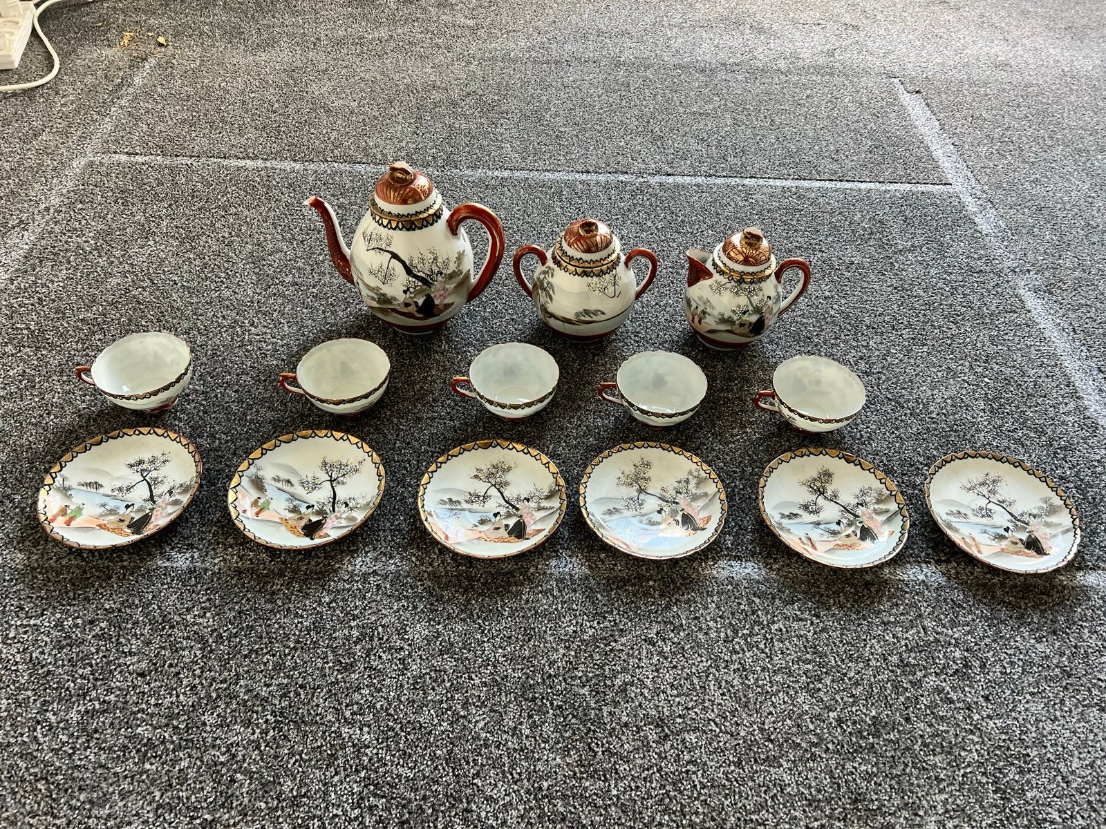 Origineel Japans handgeschilderd theeservies (jaren '60/'70), Ophalen