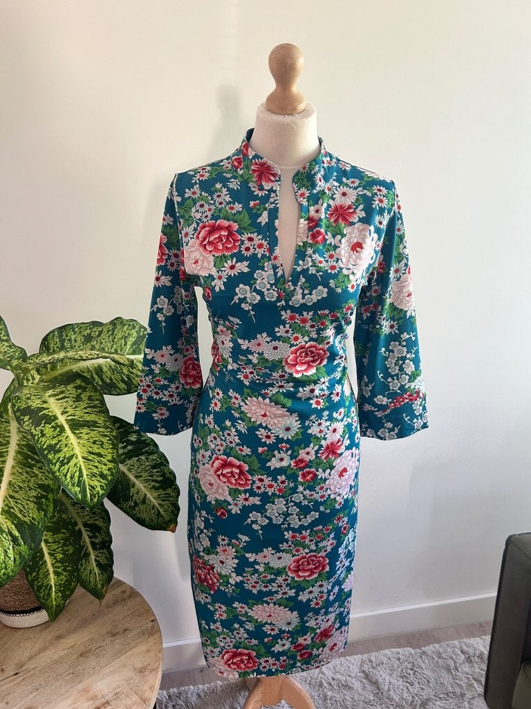 King Louie maat L blauwe Kimono Aziatische jurk 3367