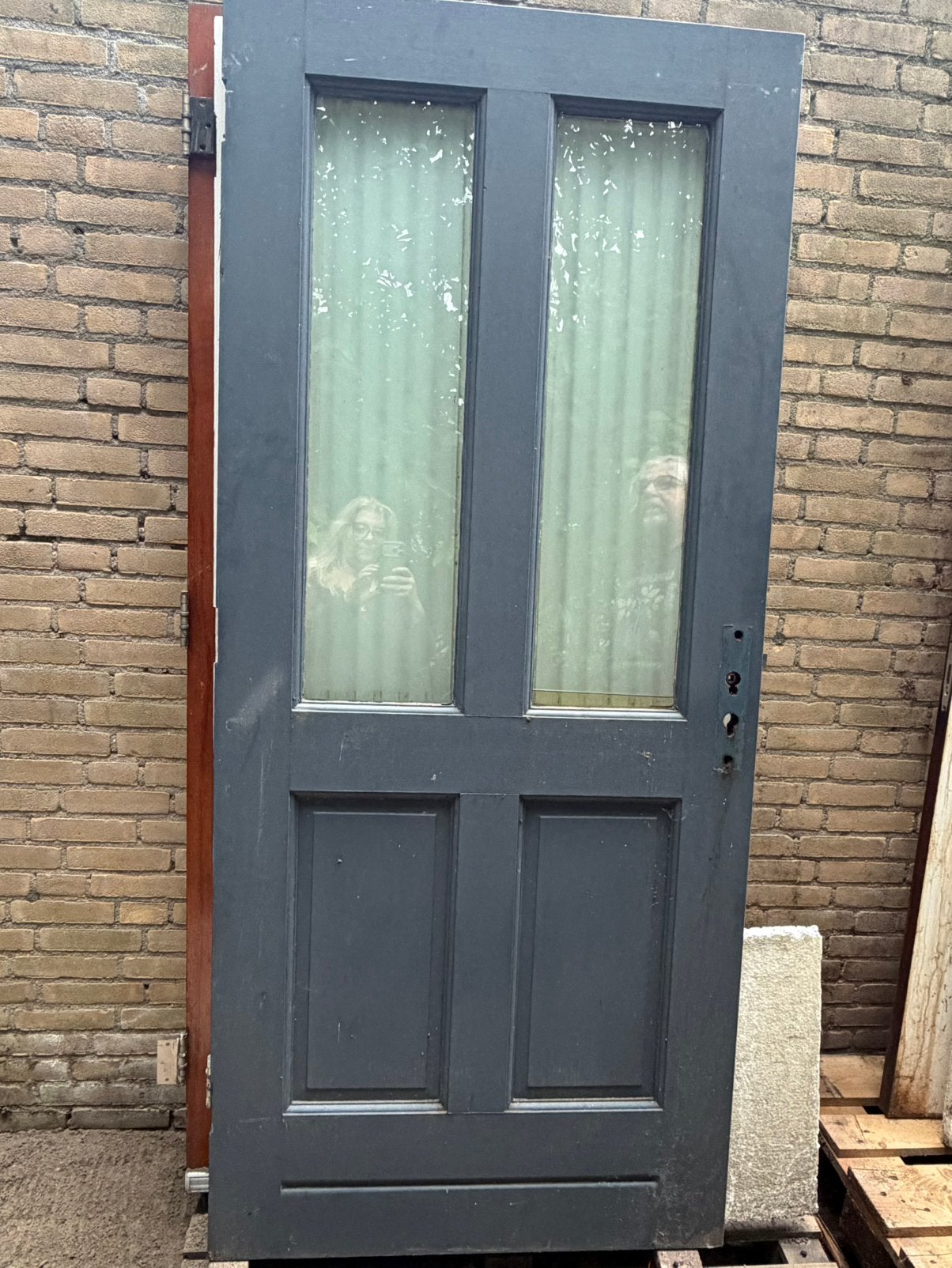 Hardhouten achterdeur, Ophalen, Gebruikt, 80 tot 100 cm, Buitendeur