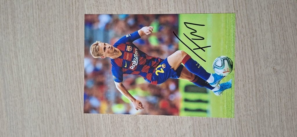 Foto 10x15 cm met handtekening; Frenkie de Jong # Barcelona, Ophalen of Verzenden, Nieuw, Buitenlandse clubs, Overige typen