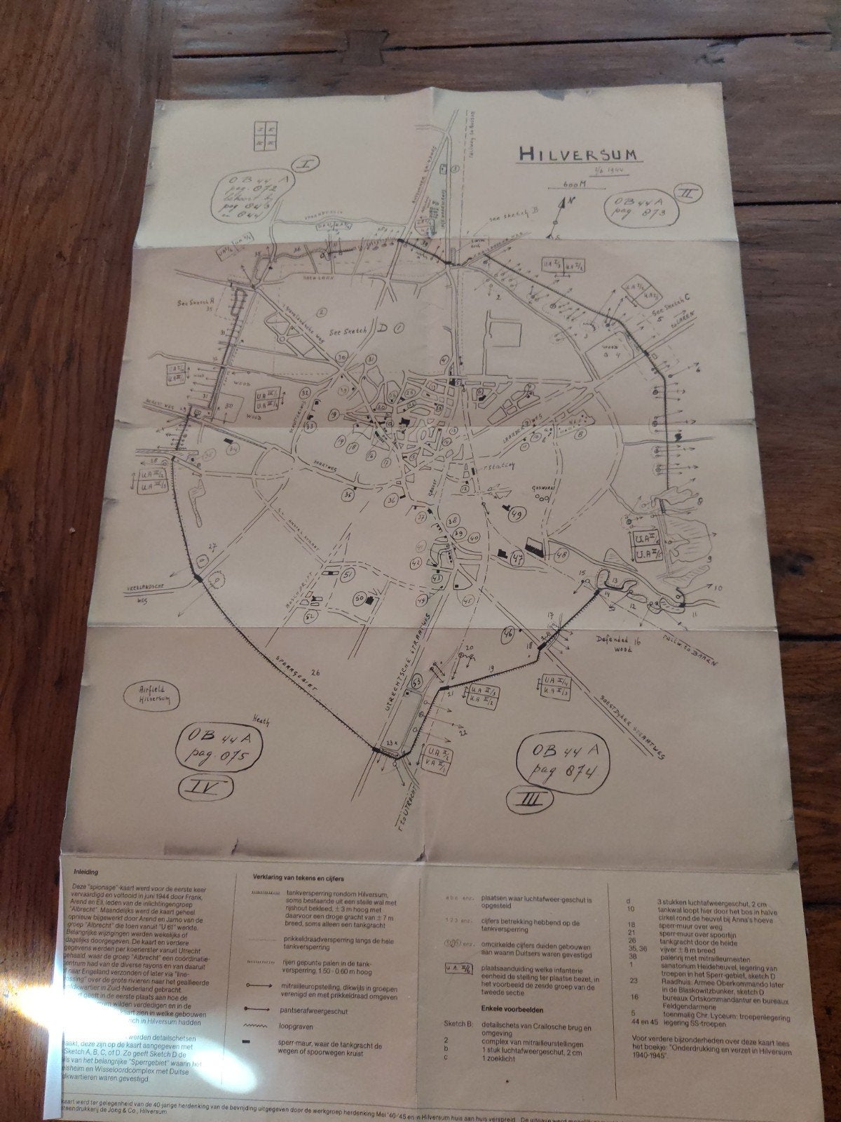 Spionagekaart Hilversum WOII - Albrecht Groep, Ophalen of Verzenden, Landmacht, Nederland, Foto of Poster